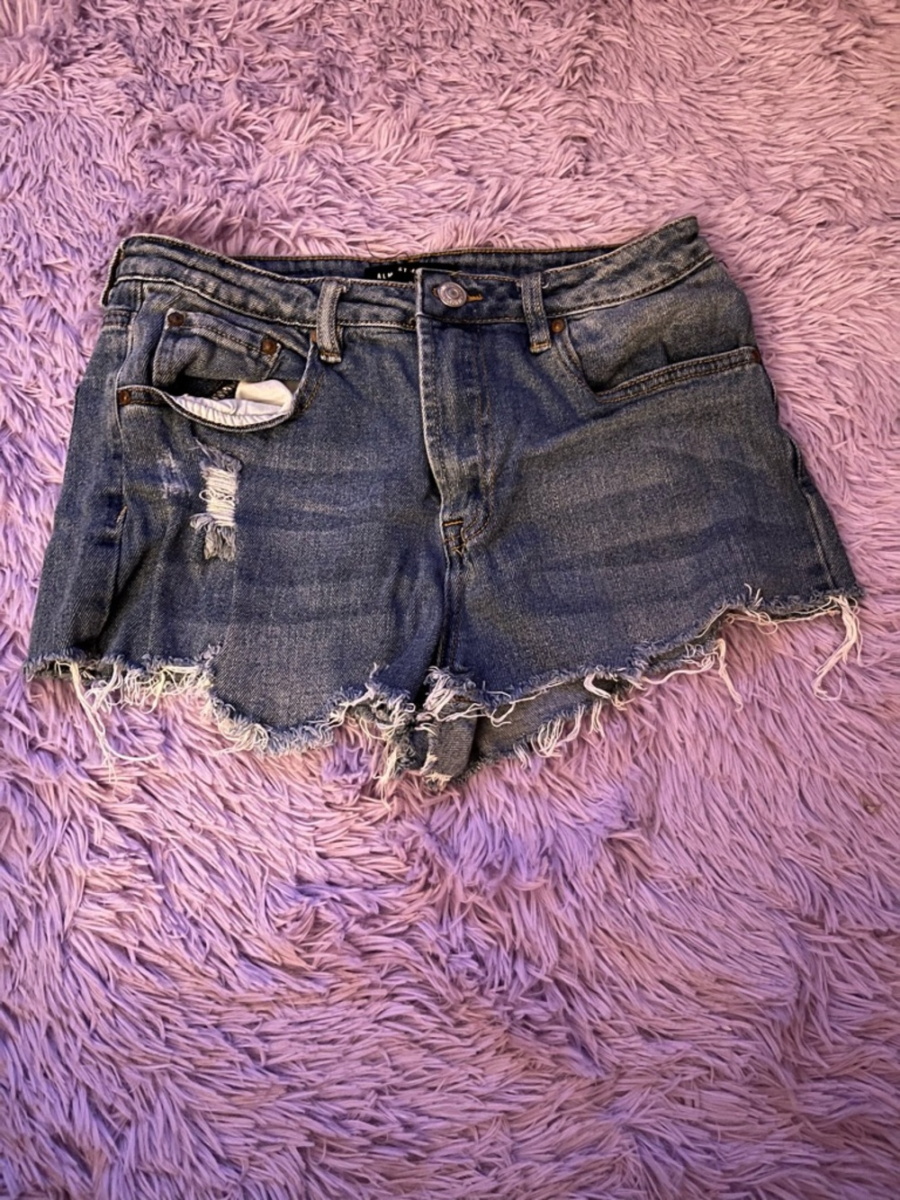 Almost Famous Distressed Blue Denim Cutoff Shorts